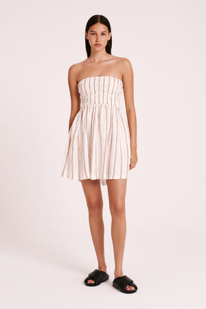 Aisha Mini Dress - Amber Stripe