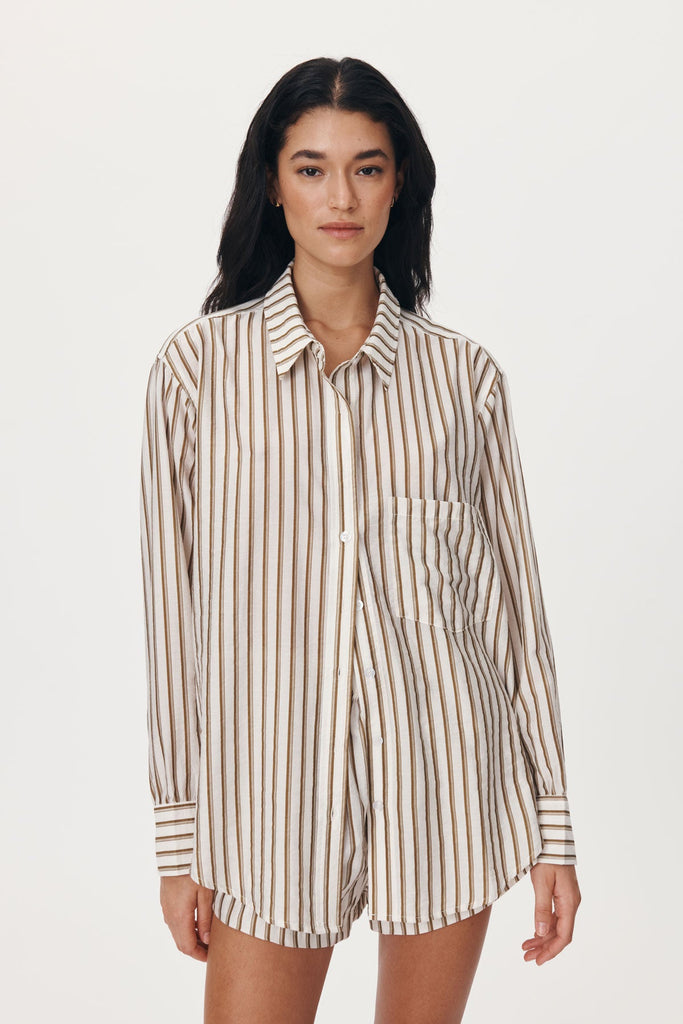 Ramona Stripe Long Sleeve Shirt Sienna