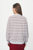 Tatiana Stripe Knit Top - Merlot Red Marle
