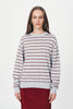 Tatiana Stripe Knit Top - Merlot Red Marle