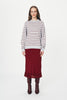 Tatiana Stripe Knit Top - Merlot Red Marle