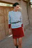 Tatiana Stripe Knit Top - Merlot Red Marle