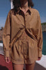 Ramona Stripe Long Sleeve Shirt Tan Stripe