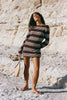 Nia Mini Dress - Espresso Stripe
