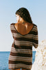 Nia Mini Dress - Espresso Stripe