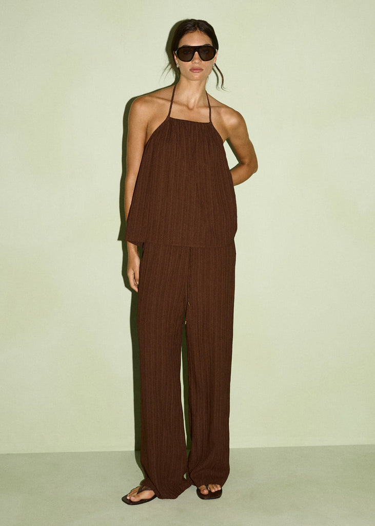 Delphira Halter Top Chocolate