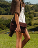 Luka Suedette Clutch - Chocolate
