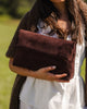 Luka Suedette Clutch - Chocolate