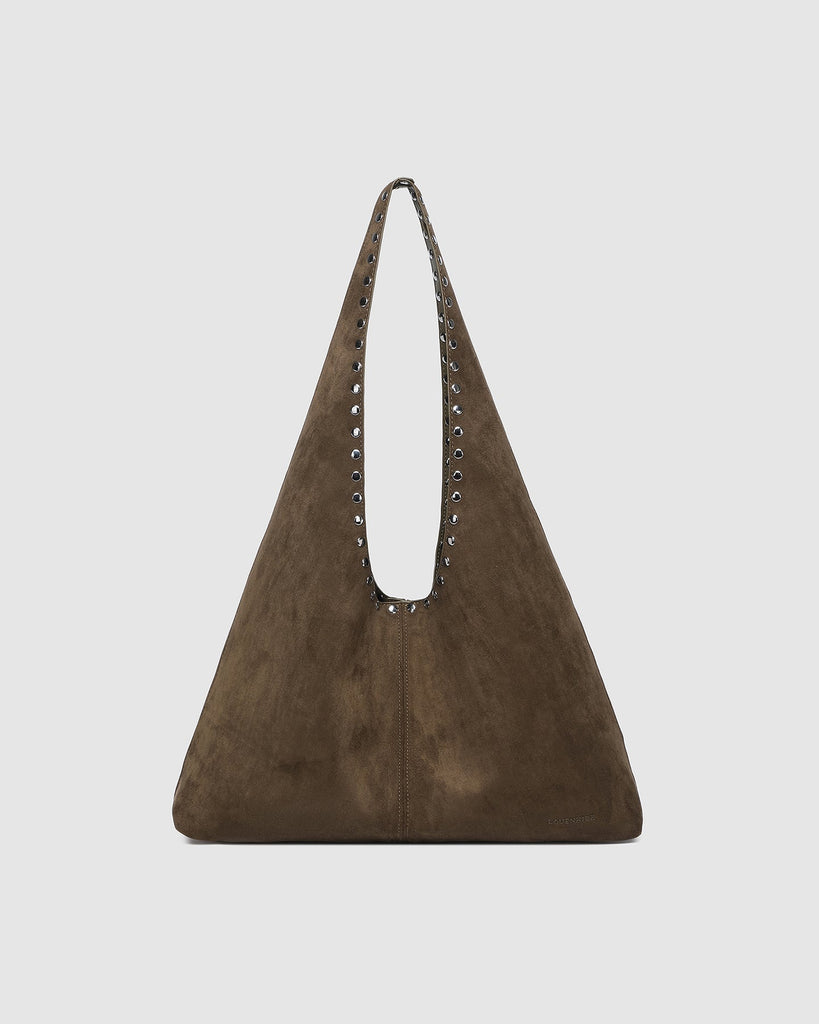 Hailey Suedette Shoulder Bag - Olive
