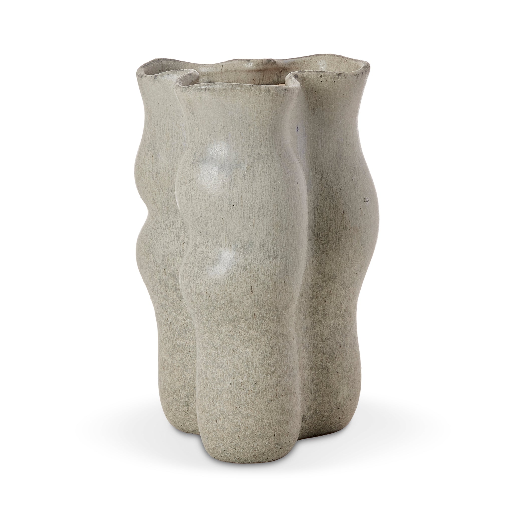 August Wavy Mineral Green Vase