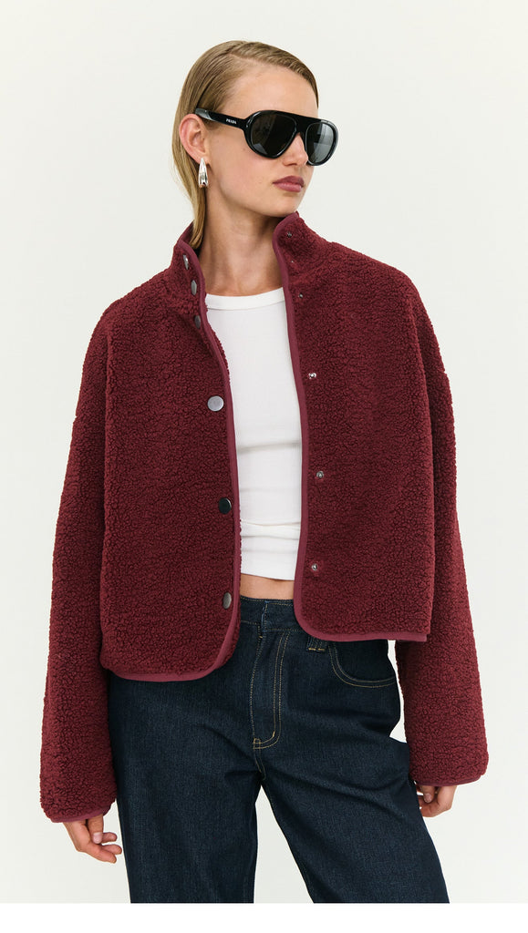 Katya Sherpa Jacket Merlot