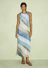 Zelie Mesh Midi Dress Ocean Blue