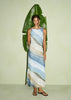 Zelie Mesh Midi Dress Ocean Blue