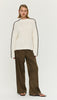 Finn  High Neck Jumper Cream/Chocolate