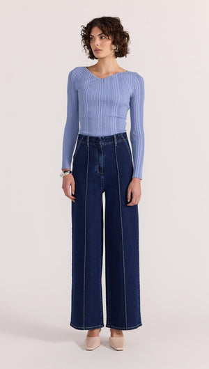 Amira Rib Top Dusty Blue