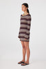 Nia Mini Dress - Espresso Stripe