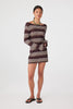 Nia Mini Dress - Espresso Stripe