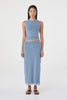 Eden Reverse Skirt Pale Blue & Espresso