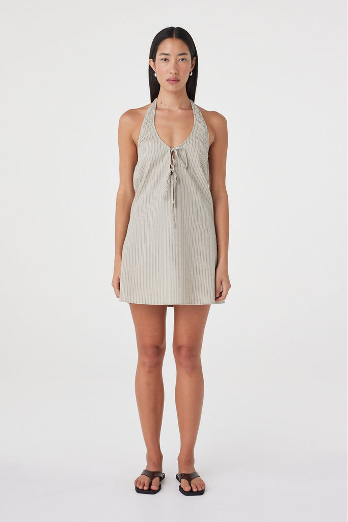 Joni Mini Dress Taupe Stripe