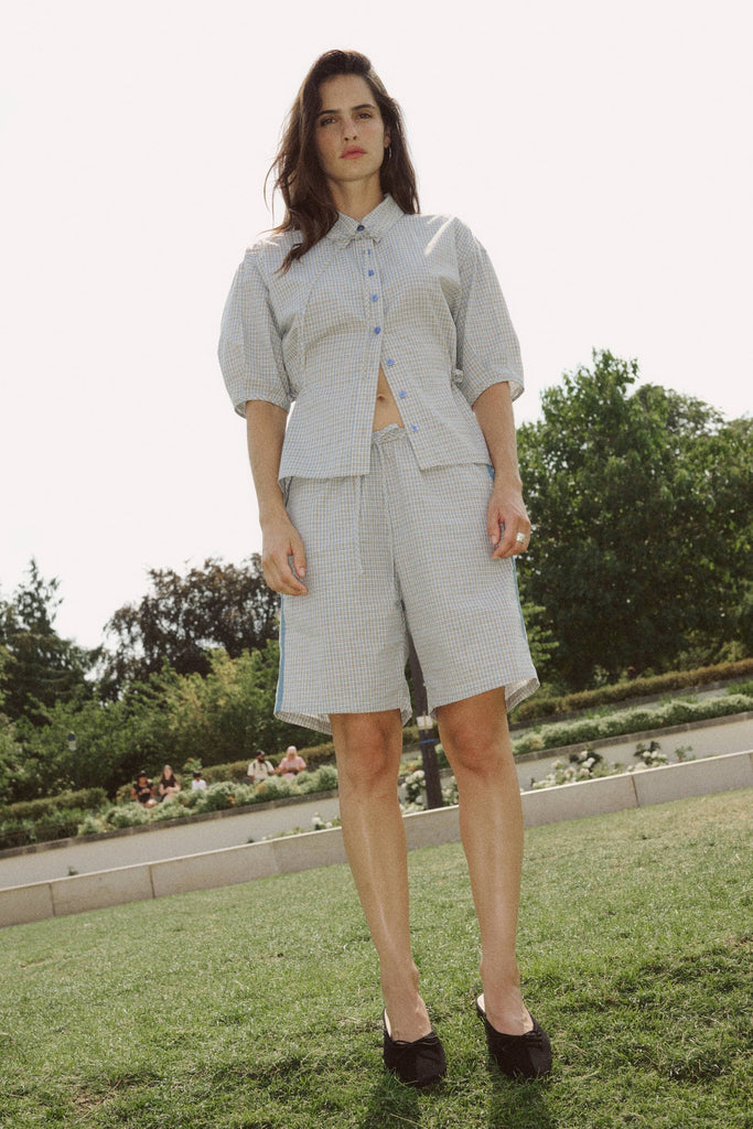Gabe Lounge Shorts Blue Check