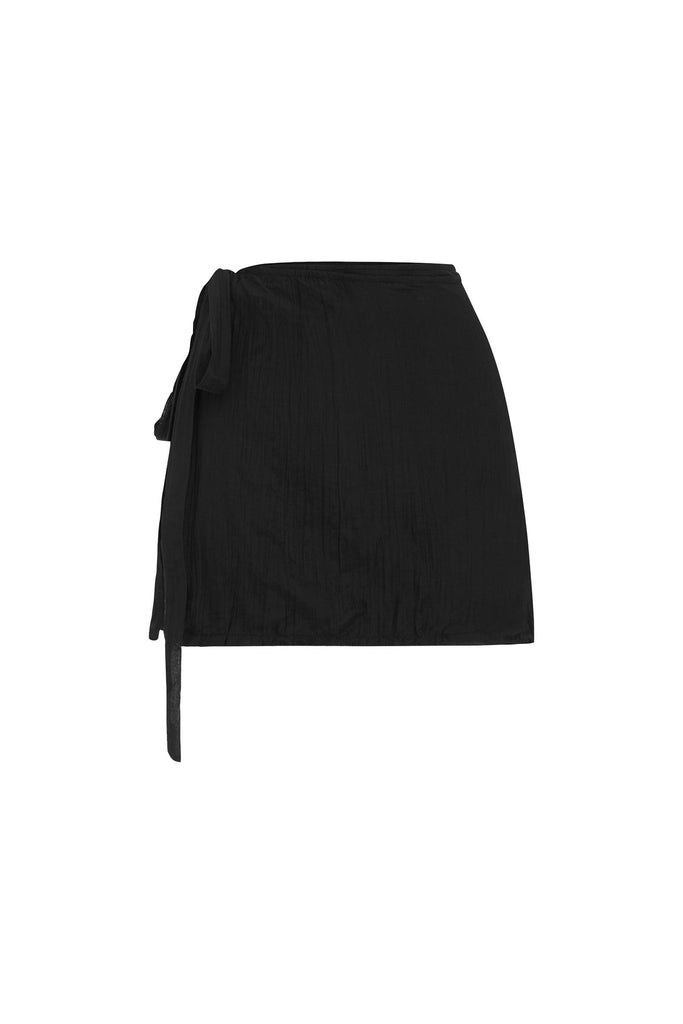 Jole Silk Wrap Skirt Noir