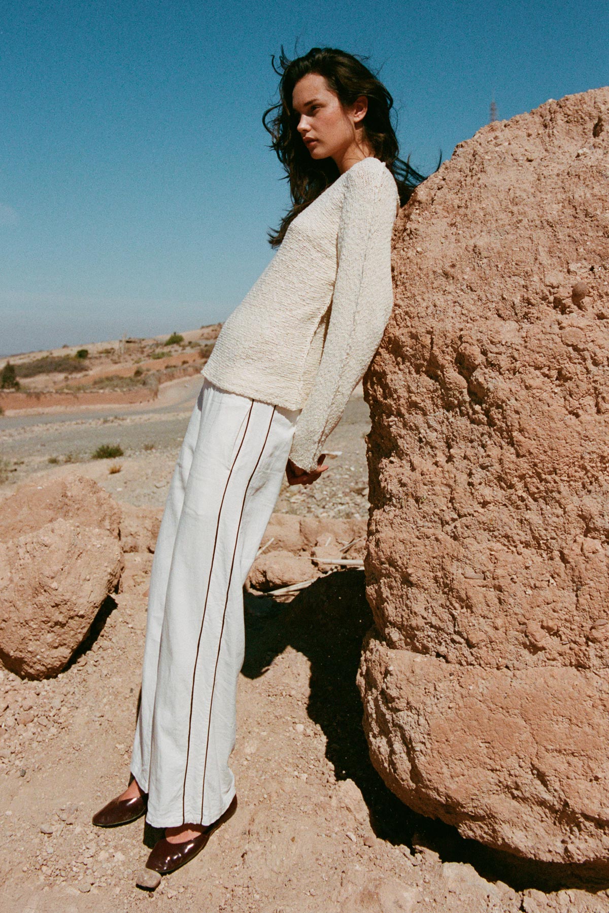 Kaia Linen Straight Pant Bone