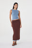 Eden Reverse Skirt Pale Blue & Espresso