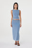 Eden Reverse Skirt Pale Blue & Espresso