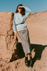 Marina Silk Midi Skirt Dove Grey