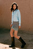 Marina Silk Mini Skirt in Dove Grey