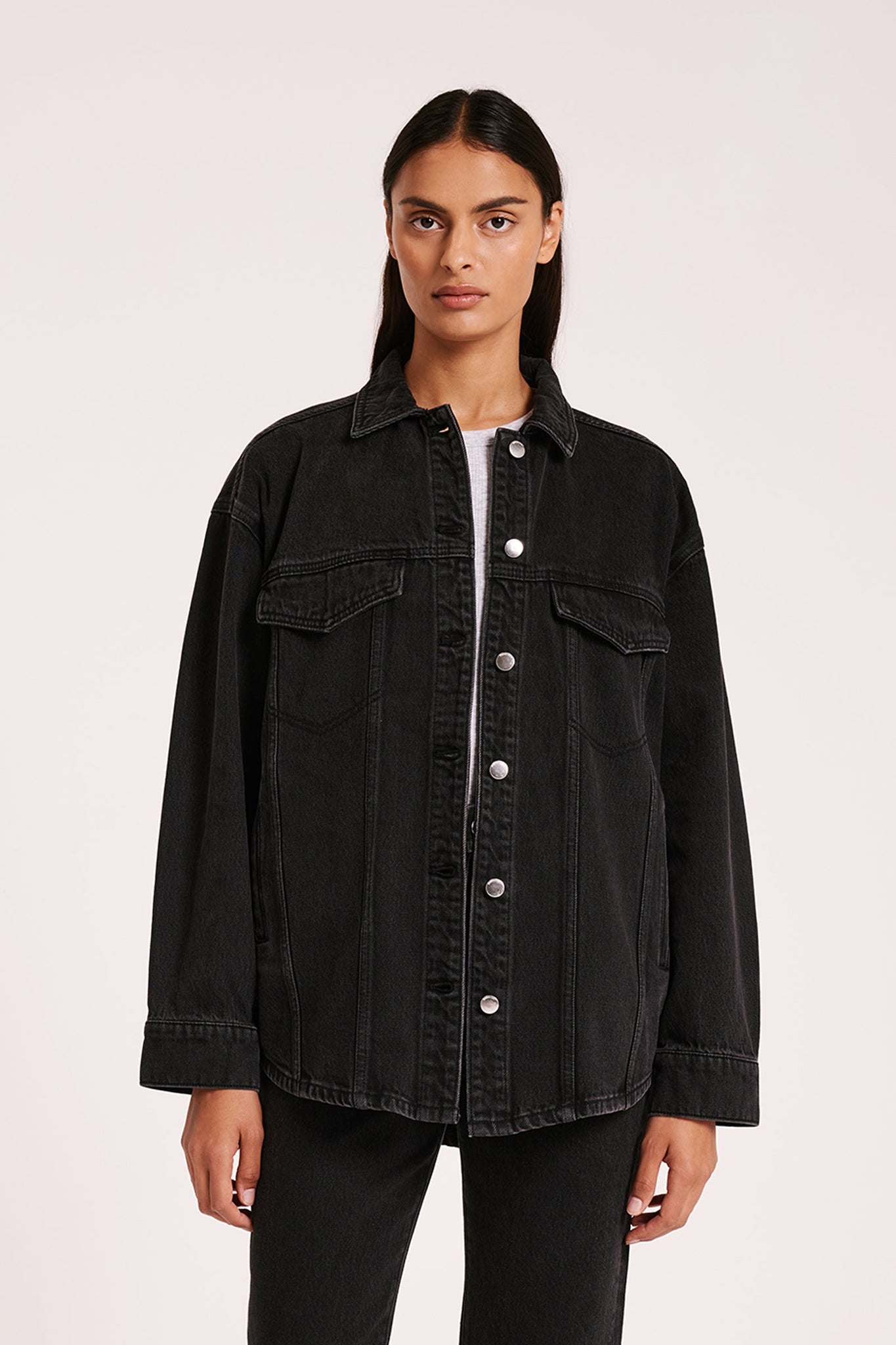 Organic Denim Jacket - Vintage Black