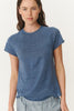 Poet Linen Top Blue Marle