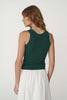 Zoe Contrast Knit Tank Bottle Green