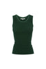 Zoe Contrast Knit Tank Bottle Green