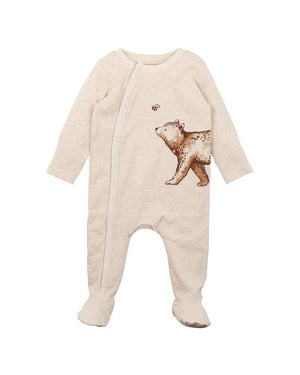 Nevada Bear Hunt LS Onesie - Oat Marle