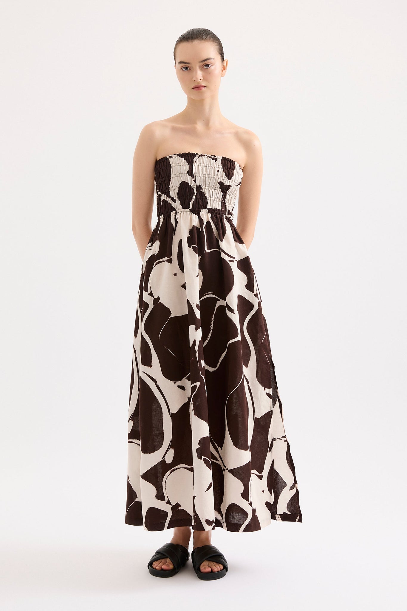 Ombra Shirred Maxi Dress