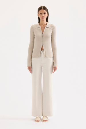 Betina Zip Front  Knit Mink