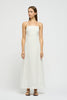 Coralie Linen Tie Back Midi Dress White