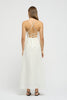 Coralie Linen Tie Back Midi Dress White