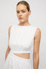 Camile Linen Cut-out Dress - White