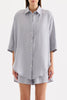 Linen Longline Shirt Storm