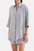 Linen Longline Shirt Storm