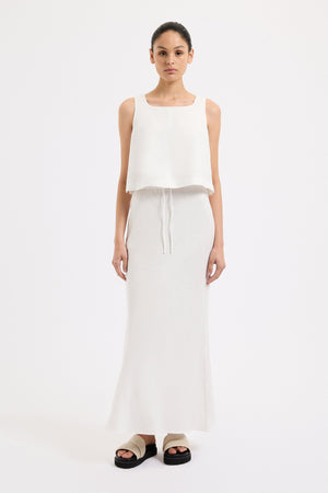 Amani Linen Skirt White