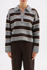 Maia Rugby Knit Charcoal Stripe