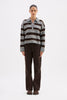 Maia Rugby Knit Charcoal Stripe
