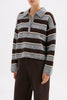 Maia Rugby Knit Charcoal Stripe