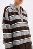 Maia Rugby Knit Charcoal Stripe