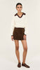Daria Polo Jumper Off White/Choc