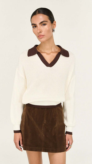 Daria Polo Jumper Off White/Choc