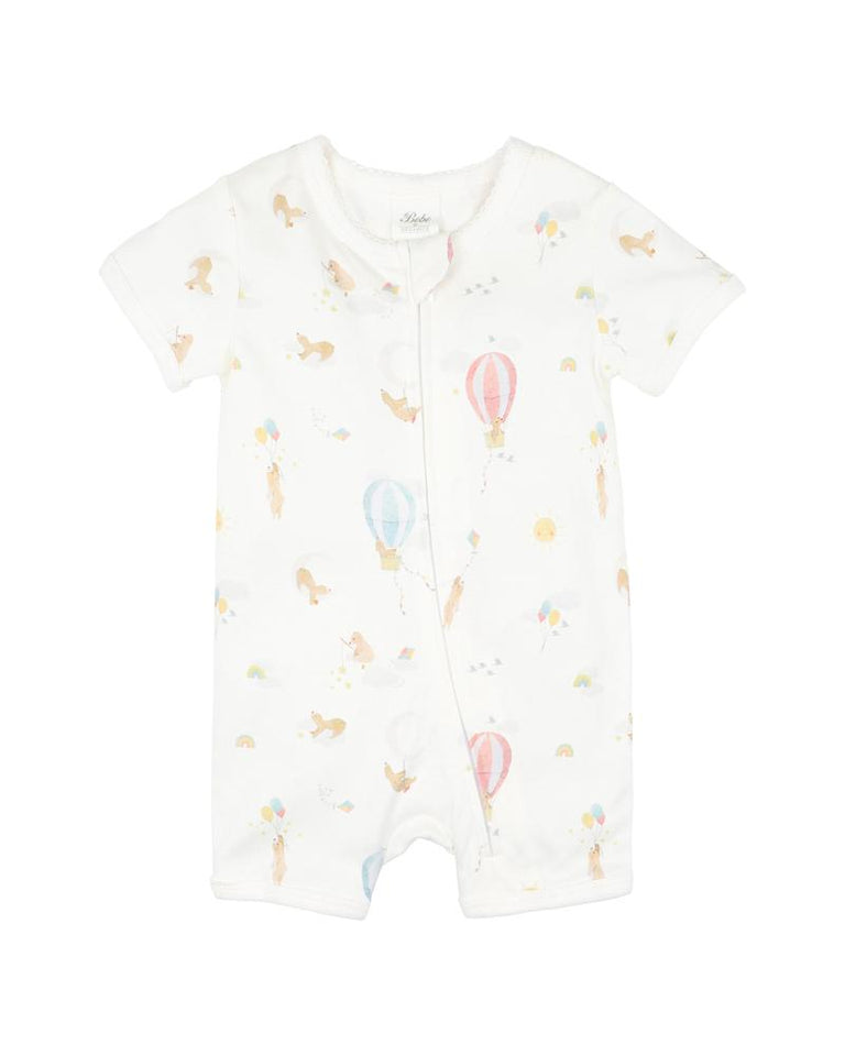 Morgan Print SS Zip Romper